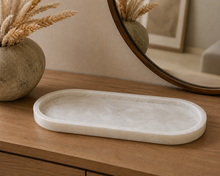 Load image into Gallery viewer, Marble Oval Tray Long - White