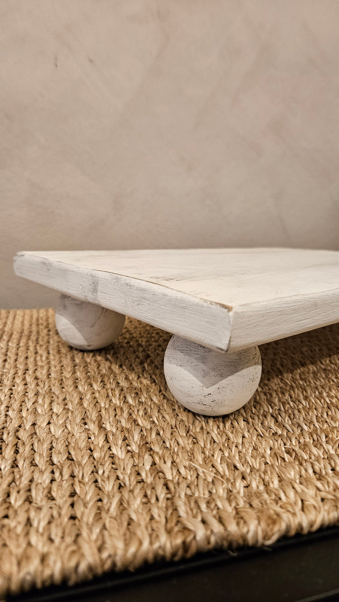 Wood Riser Rectangle in White – Home + Aspects