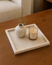 Load image into Gallery viewer, Marble Square Tray in White
