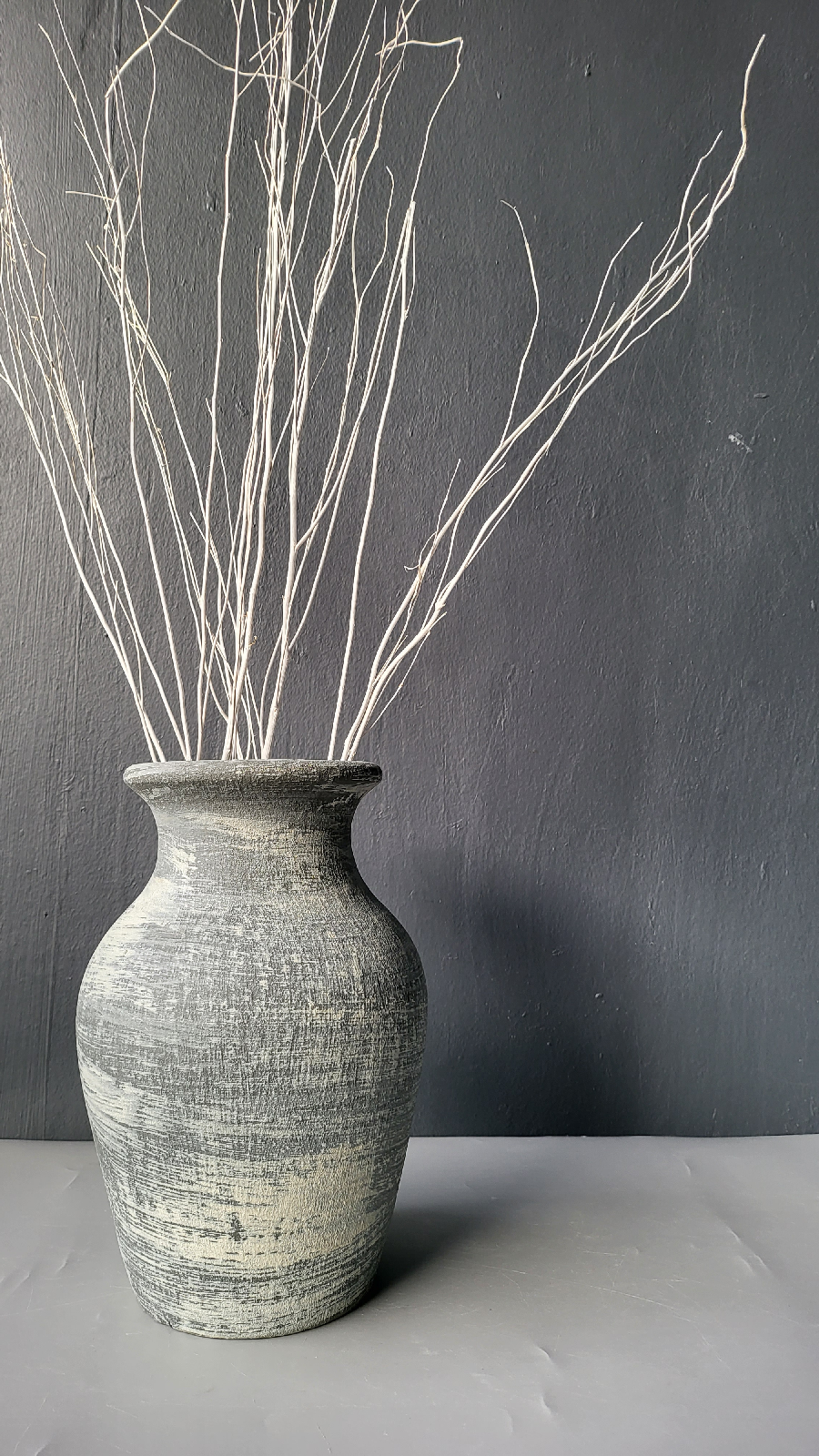 Freya Rustic Clay Jar in Gray